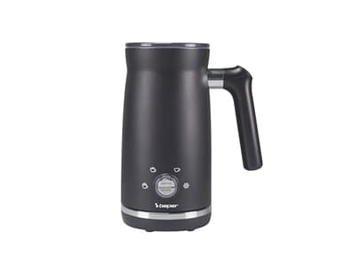 BEPER P101CAF001 Schiuma latte automatico, Monta latte con Coperchio, 300 ml, Nero, Schiumino 4 Funzioni, Potenza 500W