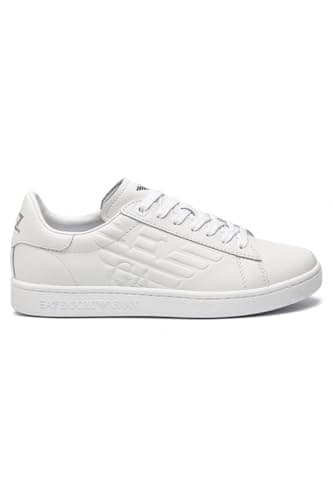 GIORGIO ARMANI Ea7 Emporio Armani 7 - Scarpe Unisex Sneakers Bianco Pelle - Taglia It 46 - Us 11.5 Per Uomo Bianco 46 Eu