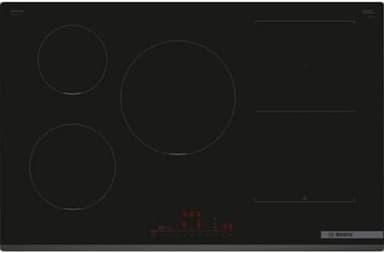 Bosch PVW831HC1E, Serie 6, Piano cottura a induzione, 5 fuochi, 80 cm, Nero, Senza cornice