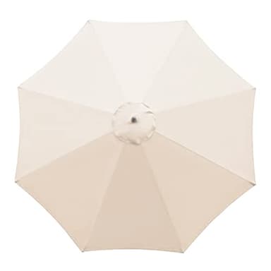 LEMCC Copertura di ricambio per ombrellone rotondo da 3 m, for 8 stecche, colore rosso, ricambio (solo tettoia), bianco, 9.8ft/ 3m