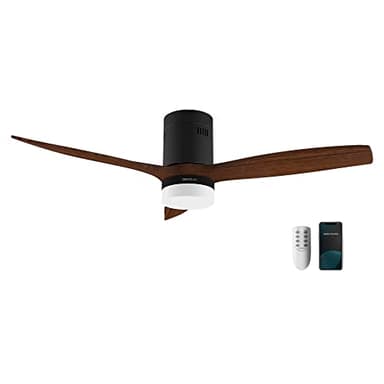 Cecotec Ventilatore da Soffitto con Luce e Wifi EnergySilence Aero 5600 Black Aqua Connected. 40 W, 52” con 3 Pale, Telecomando, Protezione IP44, Modalità Inverno-Estate, Timer