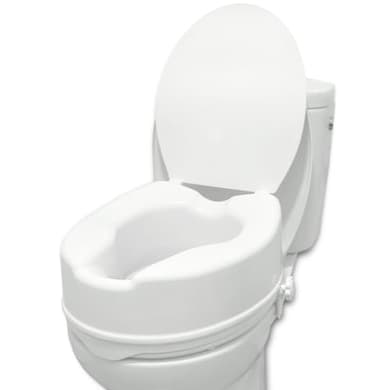 PEPE - Rialzo wc per anziani (15 cm Altezza) Marchio europeo, Alzawater per Protesi Anca, Con coperchio, Mobilità ridotta, Disabili, Sistema di fissaggio laterale, Ausili, Bianco