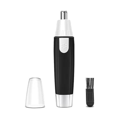 Casa e Benessere Tagliapeli Naso e Orecchie con lame a doppio bordo rotanti a 360° Professionale e Indolore Trimmer Elettrico Rifinitore Batteria AA Coperchio & Spazzolino regalo natale uomo marito