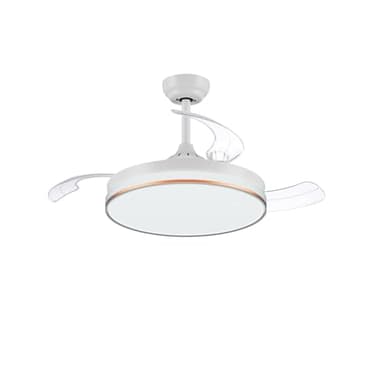 CJOY Ventilatore da Soffitto Retrattile, 107 cm Ventilatore da Soffitto con Luce, Ventilatore da Soffitto a Scomparsa, Ventilatore Silenzioso Bianco Invisibile DC Motor