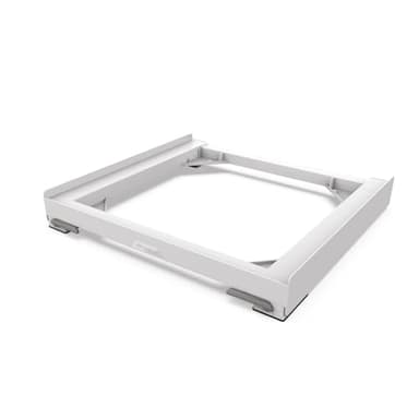Meliconi Base Wash Evo Base Anti-Vibrazione con ruote e freni + plastica riciclata, per Spostare Facilmente la Lavatrice o Asciugatrice, con Leve Freno Frontali, Portata 250 Kg, Bianco