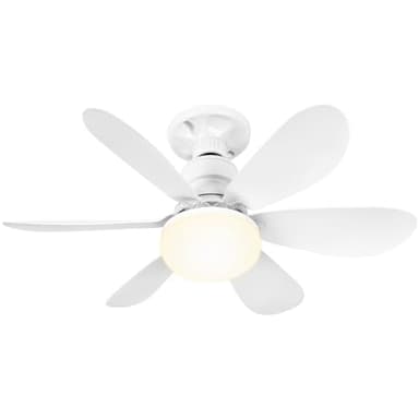 BuzzoXerex Ventilatore da Soffitto Con Luce e Telecomando, Lampadario con Ventilatore da Soffitto, E27 Plafoniera Led Soffitto Super Silenziosa, Velocità, Luminosità, Memoria, Tempistica per Cucina So