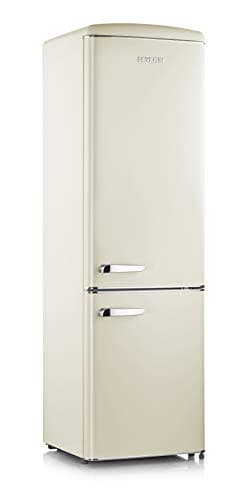 SEVERIN RKG 8919 - Frigorifero retrò con applicazioni cromate, illuminazione a LED, 1-7°C, volume netto 244 l, solo 39 dB, crema, RKG 8919 [EEK D]