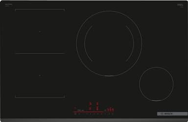 Bosch PVS831HB1E Serie 6, Piano cottura a induzione, CombiZone combina due zone cottura, DirectSelect, Home connect, frontale smussato, Nero, 80 cm