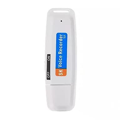 HiCOZZIE Registratore Audio Digitale Portatile Ricaricabile U-Disk USB Mini Registratore Attivato da Dittafono - Bianca