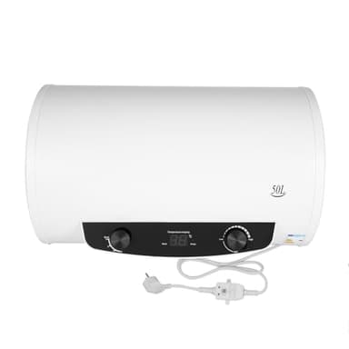 50L/120L Storage elettrico orizzontale, serbatoio dell'acqua elettrico, boiler elettrico, 2000 Watt di potenza di riscaldamento, scaldabagno elettrico, valvola di sicurezza, kit doccia (50L)