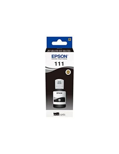 Epson EcoTank, Serie 111, Flacone Inchiostro per Stampanti EcoTank, Single Pack 1 Colore (Nero), 120 ml, Inchiostri Pigmentati