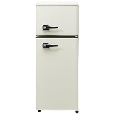 Frigorifero retrò a grandezza naturale, combinazione di frigorifero e congelatore, bianco antico, 105,5 cm (H) x 41 cm (L), design retrò, mini frigorifero,con capacità totale di 92 litri