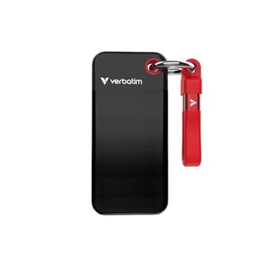 Verbatim Pocket SSD da 1 TB (NVMe SSD, USB 3.2 Gen 2, fino a 1.000 MB/s di velocità di lettura e scrittura, hard disk portatile per Mac, PC e console di gioco, nero/rosso)