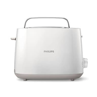 Philips Tostapane - 2 Fette, 8 Impostazioni, Scongelamento e Scalda Brioche Integrato, Leva di Sollevamento, Auto Spegnimento, Bianco (HD2581/00)