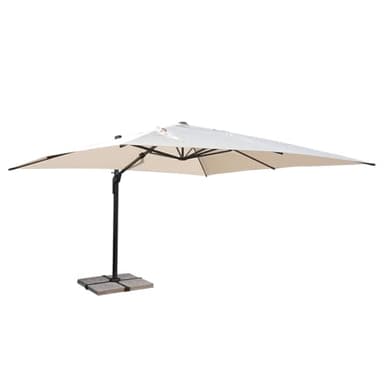 Danieli Ombrellone da Giardino in Alluminio, Telo Water Repellent con Camino Antivento. Palo Decentrato Regolabile. (3x4, Antracite)