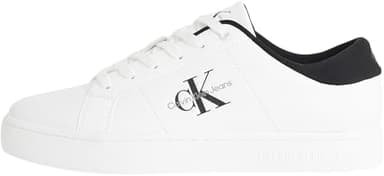 Calvin Klein Uomo Sneakers con Suola Preformata Pelle, Bianco (Bright White/Black), 44