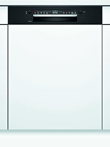 Bosch SMI2ITB33E Serie 2, Lavastoviglie da incasso con frontalino, Home Connect, Diagnostica da remoto, Assistente al lavaggio, Programma Preferito, EcoDosage, Nero, 60 cm