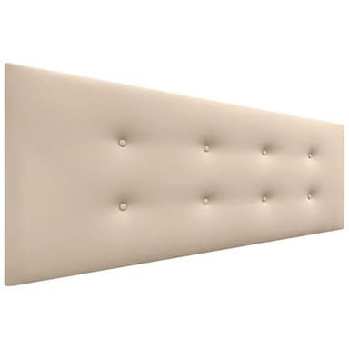 DHOME Testata in Similpelle o Tessuto AQUALINE Pro con 2 file di bottoni Testata imbottita Letto di lusso (Similpelle Beige, 160x50cm (Letti 150/160))