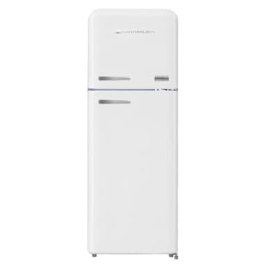 PYRAMIDEA Frigorifero Vintage Colorato Bianco Satinato Doppia Porta Ventilato 240 L Lordi (206 L Netti) MAMBO2402W