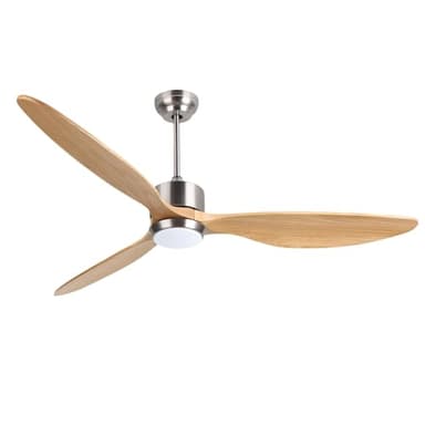 Ovlaim 165 CM di legno solido 3 elica a pale con ventilatore intelligente per soffitti leggero e remoto, 6 motore a corrente continua silenziosa velocità per salotto, camera da letto