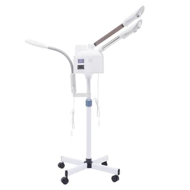 3 in 1 Vaporizzatore Viso Professionale Luce LED e lente d'ingrandimento 750W Sauna Facciale Pulizia Viso 1000ml Capacità Vapore Facciale Compressa Nano Atomizzante con Tecnologia di Riscaldamento PTC