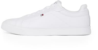 Tommy Hilfiger Uomo Sneakers Court Icon Flag Essential in Pelle, Bianco (White), 44