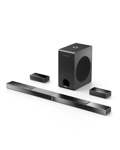 ULTIMEA 5.1.2 Soundbar compatibile con Dolby Atmos, subwoofer wireless da 8", sistema audio surround home theater, soundbar per TV, 2 driver rivolti verso l'alto, 4K HDR, Nova S80