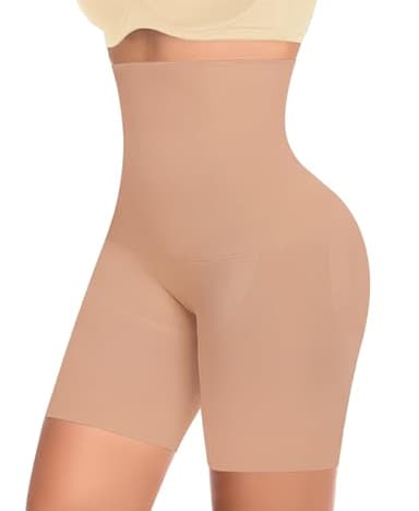 YARRCO Shapewear Guaina Contenitiva Donna Pancia Piatta Guaina Modellante Snellente Pantaloncini Mutande Contenitive Intimo Modellante Slip Contenitivo Vita Alta Senza Cuciture (#1 Taupe,M)