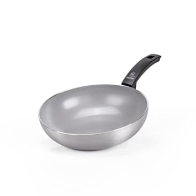 Moneta Innova Wok 1m 28 cm, rivestimento naturale FineGres (NO PFAS), anche per induzione, 100% Made in Italy