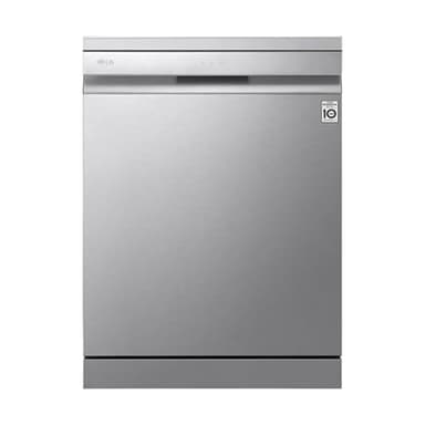 LG DF455HSS Lavastoviglie Libera Installazione, Serie 4, 14 coperti, Sistema QuadWash a 4 Bracci Irroratori, Vapore TrueSteam, Apertura Automatica della Porta, 3° Cestello per le Posate, Wi-Fi, Grigia