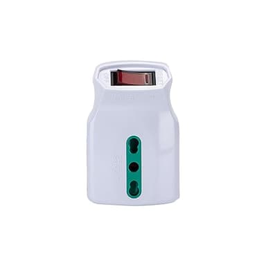FANTON Adattatore triplo spina italiana 10A - 3 prese bipasso italiane 16A e interruttore automatico di sovraccarico 87315