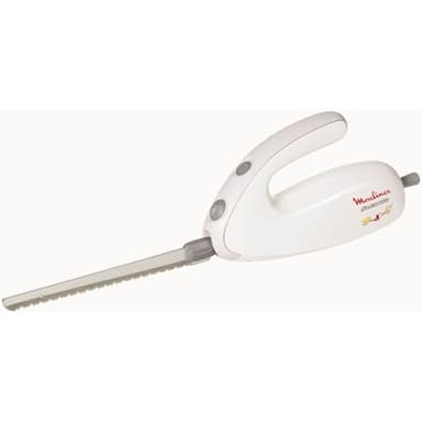 Moulinex DJAC41 Coltello Elettrico SECANTO, Coltello Affetta Carne, Pane e Pesce Congelato, Potenza 100W, Colore Bianco