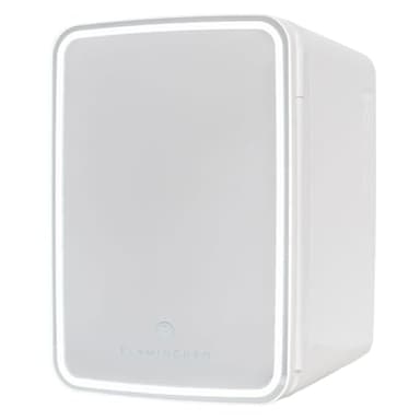 Flamingueo Frigorifero Piccolo 10L - Mini Frigo Specchio e LED, 12V/220V, Mini Frigo da Camera, Frigo da Ufficio, Raffreddamento e Riscaldamento