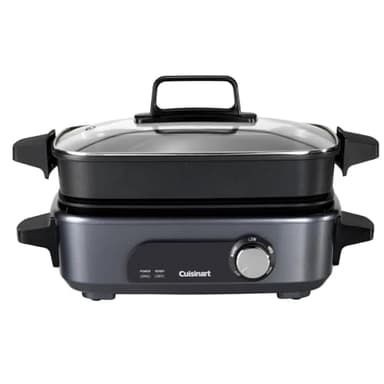 Cuisinart Cook In 5 in 1 Multi Cooker | Grill, Sear, Steam, Simmer e Slow Cooker | Antiaderente, Piastre e padelle intercambiabili | Impilabile, facile da riporre | Efficienza energetica | Grigio