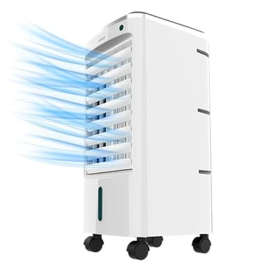 Cecotec - Climatizzatore evaporativo a torre EnergySilence 3500 Cool Compact, 65W, deposito 3,5 L, 3 Velocità, Oscillazione automatica a 70º, ruote multidirezionali, include 2 refrigeratori
