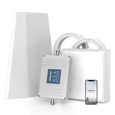 ORBOCOM Amplificatore Segnale Cellulare Banda 1/8/20 Ripetitore GSM LTE 4G 3G 2G Per la Casa Ufficio Supporta Wind Tre TIM Vodafone,ecc Con APP di Autosviluppo,Guadagno Regolabile 70dB