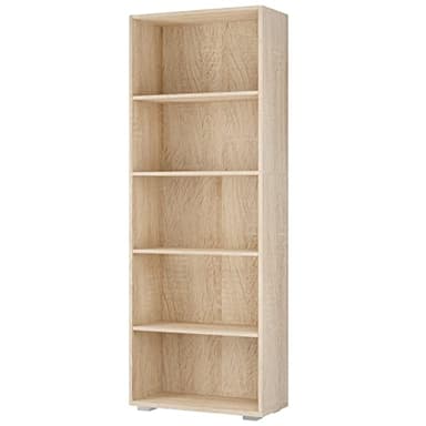 CASARIA® Libreria Scaffale Vela 190cm 5 Ripiani Mobile Archiviazione Documenti Ufficio Soggiorno