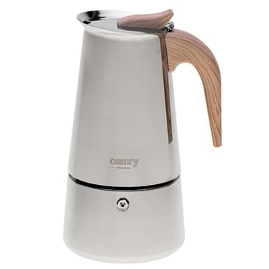 CAMRY Caffettiera a induzione per caffè aromatico, a induzione di alta qualità, in acciaio inox, per tutti i piani cottura, 450 ml per 7-8 tazze