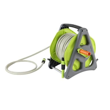Amazon Basics Avvolgitubo da parete con tubo da 30 m, Verde/Grigio