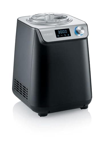 SEVERIN EZ 7407 Gelatiera con funzione yogurt compatta con capacità 1.2 L, Gelatiera autorefrigerante 2 in 1 con ricettario incluso per sorbetti, gelati e yogurt