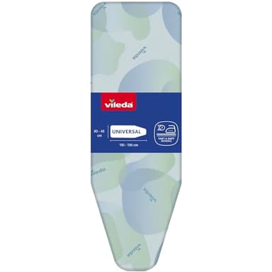 Vileda Premium 2in1 Copriasse da stiro Universale, Triplo Strato, Speciale rivestimento interno termoriflettente, Con Fermacorda, Azzurro, 139 X 50 X 0.38 Cm