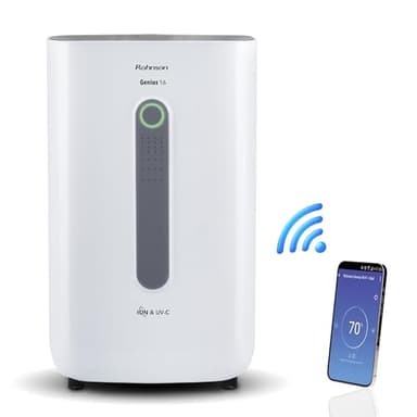 Rohnson Deumidificatore 240W - Ideale Per Ampi Spazi Fino A 100m², Funzionamento Ultra-Silenzioso, Doppio Ionizzatore, Filtro HEPA 13, Controllo Smart Wi-Fi