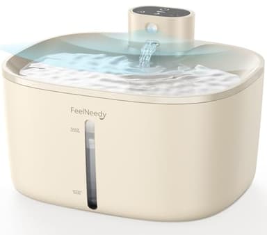 Fontanella per Gatti Senza Fili con Sensore di Movimento a Batteria 4000mAh, FEELNEEDY 4L Pro Fontana d'Acuqa per Gatti senza BPA con Pompa Potenziata Senza Lavaggio