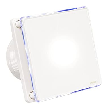 STERR Bianco Aspiratore Bagno 100 mm com LED + TIMER Ventilatore Da Bagno Silenzioso - Ventilatore Da Bagno Moderno - Ventilatore Da Bagno 100 mm