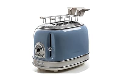 Ariete 155 Tostapane Vintage 2 fette di pane - con pinze - 6 livelli di tostatura - 810 Watt- Acciaio Inox - Linea Vintage - Celeste