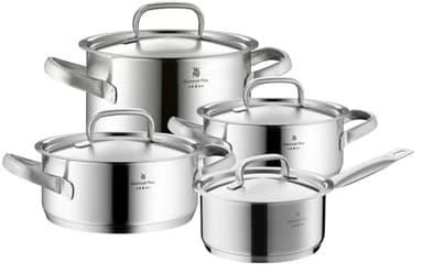 WMF Gourmet Plus Batteria pentole 4 pezzi, acciaio inox opaco, adatta a induzione, Made in Italy