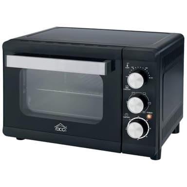 DCG MBN24 - Fornetto Elettrico 24 Litri 1380W, Multiforno Ventilato 6 Funzioni, Timer 60 Minuti, Temperatura 100 - 230°C con Porta Doppio Vetro - Nuova Certificazione A13
