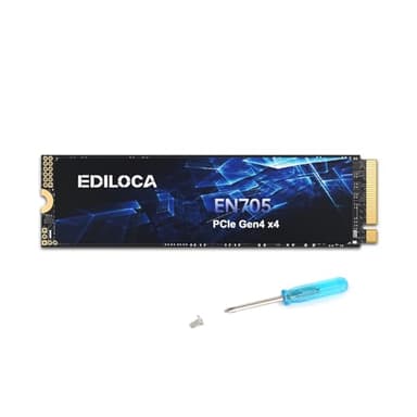 Ediloca EN705 SSD 2TB PCIe Gen4, NVMe M.2 2280, 3D NAND TLC, fino a 4800 MB/s, unità a stato solido interna, cache SLC dinamica, compatibile con PS5, laptop e PC desktop