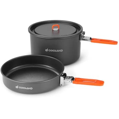 Odoland Set di Pentole da Campeggio con Pentole da Campeggio 4 L, Bollitore da Campeggio 1.5 L, Set da Cucina da Campeggio per Campeggio Cucina All'aperto Escursionismo Viaggi