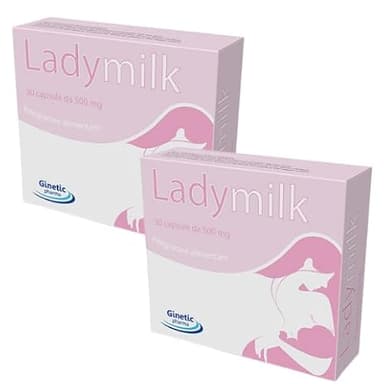 2 LADYMILK Integratore ALLATTAMENTO | Migliora Quantita' e Qualita' Latte | 60 cps | a base di GALEGA, CARDIO MARIANO e FINOCCHIO | Supporto efficace per Montata Lattea - 2 Scatole